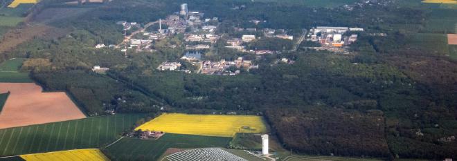 Solar Tower and Research Center Jülich seen from the air